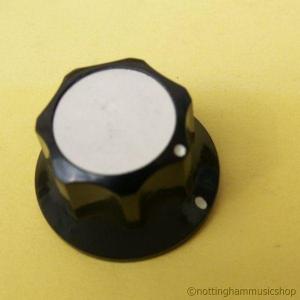 BLACK 7 SIDED KNOB FOR MINIATURE ELECTRIC GUITAR POTENTIOMETER